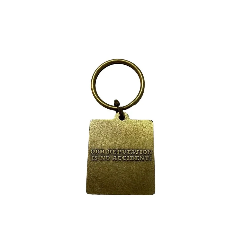 Wolverine Hy-Test Metal Key Chain Brass Tone Vintage Advertising Promo